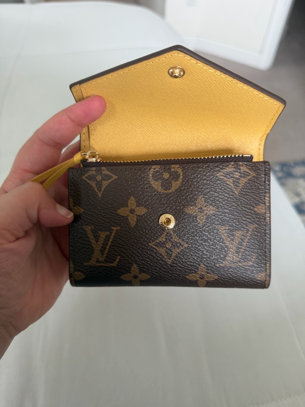 Brown monogram trifold wallet - Picture 8 of 9